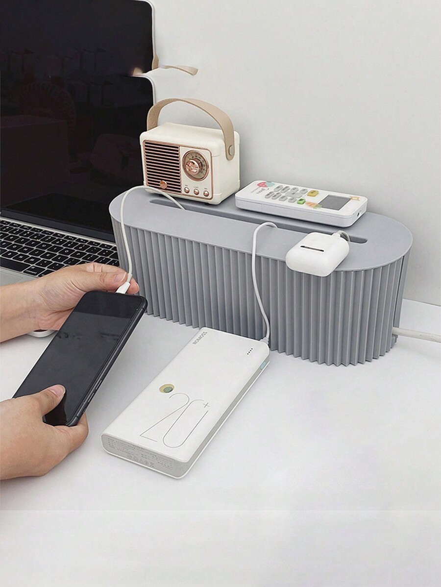 1PC Data Cable Storage Box, Plastic Phone Charger Cable Storage Box