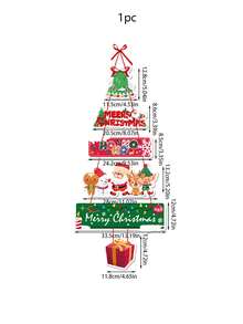 1 đồ trang trí Giáng sinh, đồ trang trí treo bằng giấy hình cây thông Noel hoạt hình, đồ trang trí tiệc Giáng sinh tại nhà - Nhiều màu - Xem 8