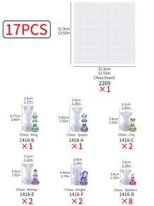 16/17pcs Resin Cast Chess Mold With 3D Full-Size Chess Board Epoxy Silicone Resin Mold, DIY Chess Board Game - White - View 11