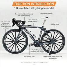 1:8 Escala Kit modelo de bicicleta de aleación, bicicleta urbana desmontable DIY con manual de papel y video tutorial, juguete decorativo, disponible en amarillo/gris/rojo - Multicolor - Ver 8