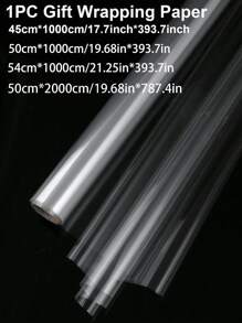 1/2 Rollo de envoltorio de celofán transparente, papel para envolver ramos de flores transparente, papel de envolver a prueba de polvo de plástico para cestas de regalo, flores, manualidades, aperitivos y dulces