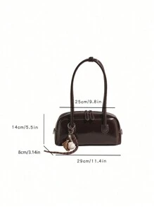 休闲保龄球包风格时尚单肩包 - 咖啡棕 - 查看 6