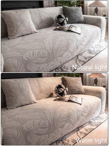1 pièce Housse de canapé extensible unicolore, housse de siège en jacquard moelleux et tout-en-un, anti-rayures, anti-dérapante, lavable, résistante à la décoloration, sans peluche, convient pour 1/2/3/4/5 places de salon