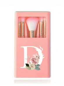 Bộ cọ trang điểm cầm tay có gương, in hình hoa chữ cái A-Z, bộ cọ trang điểm lông mềm, cọ trang điểm du lịch có hộp gương, bút trang điểm mini đa chức năng, cọ đánh nền, cọ đánh phấn mắt, dụng cụ làm đẹp cho người mới bắt đầu, hộp đựng cọ trang điểm, giá đựng cọ trang điểm bao gồm cọ trang điểm, quà tặng tiện lợi cho bé gái, bộ dụng cụ trang điểm lý tưởng, đồ dùng du lịch cầm tay cần thiết. - Hồng - Xem 30