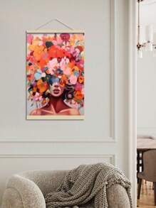 1 Stück ungerahmtes Leinwand Poster, Blumen und Frauenporträts, Leinwand Wandkunst, Wandkunstgeschenke für Schlafzimmer, Büros, Wohnzimmer, Cafés, Bars, Wanddekoration, Heim- und Wohnheimdekor