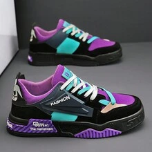 Men's Shoes: New Niche Heightened And Thin Breathable Board Shoes, Men's Platform Soles, Versatile Athleisure Fashion Shoes - 紫色 - 查看 5