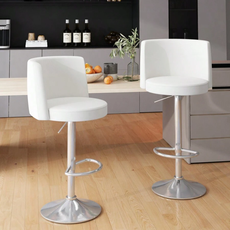 Steel Bar Stools, Grade Modern Leather Bar Chair With Backrest, Swivel