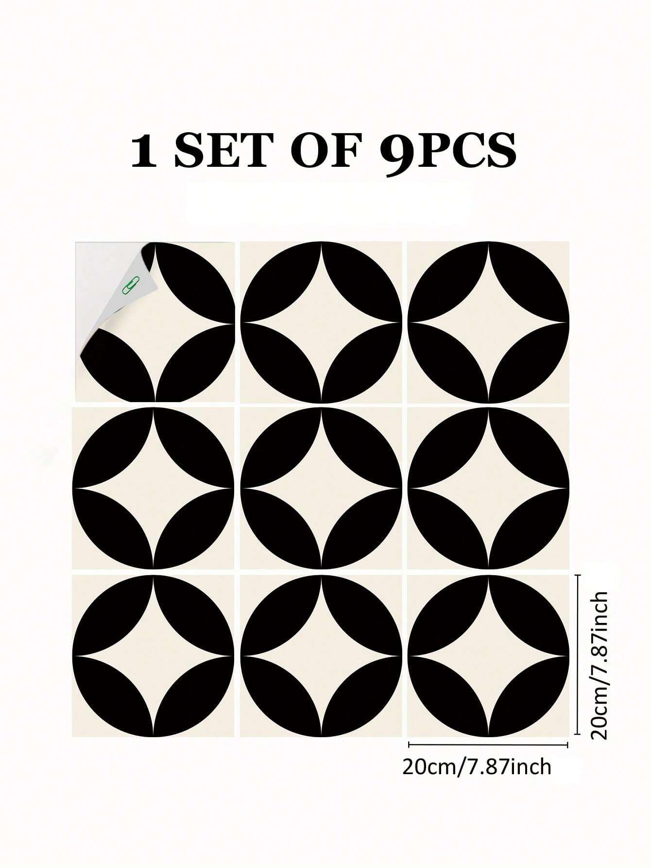 9pcs/Set SelfAdhesive Floor Tiles, Nordic Simple Pattern, Thickened