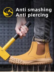 Unbreakable Steel Toe Boots, Men's And Women's Work & Sports Shoes With Anti-Skid Soles - Yellow - View 8