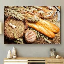 1 件小麦厨房主题帆布墙画食物图片适用于厨房房间装饰面包帆布海报和印刷品墙壁艺术无框架 - 彩色 - 查看 48