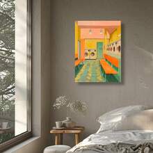 自助洗衣店室内场景帆布艺术印刷-现代活力客厅、工作室和走廊墙面装饰-无框家居装饰艺术品 - 彩色 - 查看 6