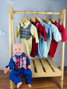 Anthony Baby Romper - 寶藍色 - 查看 1