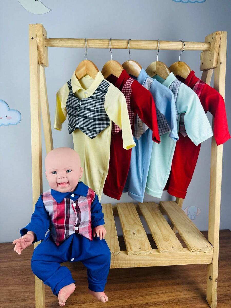 Anthony Baby Romper - 寶藍色 - 查看 1