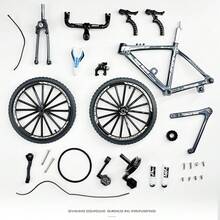 1:8 Escala Kit modelo de bicicleta de aleación, bicicleta urbana desmontable DIY con manual de papel y video tutorial, juguete decorativo, disponible en amarillo/gris/rojo - Multicolor - Ver 5