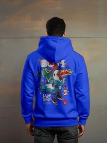 Sweatshirt Streetwear Print Chicken The Boys Oversize Style Cang 0230 VEST NERD - Xanh đậm - Xem 4