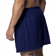 Canto Cotton Plain Version Underwear Shorts For Men's Sleepwear Pajamas - 藏蓝色 - 查看 2