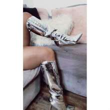Knee-High-Boots-Metallic Frenzy-1 By Liliana - 銀色 - 查看 2