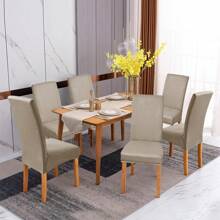 1 szt./4 szt./6 szt. 6 szt. pokrowców na krzesła do jadalni, bardzo elastyczny zdejmowany zmywalny pokrowiec na krzesło na przyjęcie domowe, hotel, wesele, jednolity kolor szczotkowany i bardzo elastyczny pokrowiec na krzesło, zestaw 6 pokrowców na krzesła do jadalni, elastyczny jednolity kolor pokrowców na krzesła Parsons Spandex zdejmowany zmywalny pokrowiec na krzesło kuchenne