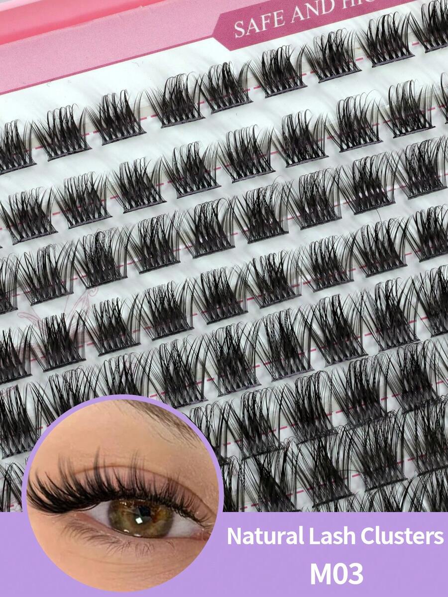 QUAFFLY Lash Clusters Kit 384pcs Eyelash Extension Kit DIY Lash