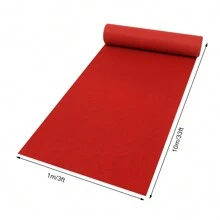 Rainaut alfombra de pasillo roja de 3 pies x 33 pies, alfombra de pasillo para fiestas, pasillos y salas - Rojo - Ver 2