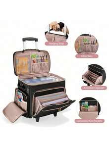 Rolling Teacher Bag With Wheels, Teacher Tote Bag With Detachable Trolley, Wh... - 1 - View 10