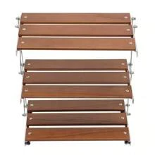 YIYIBYUS Camping Foldable Storage Rack 3-Tier Natural Wood Desktop Organizing Rack 13*6.9*13 In W/ Carry Bag