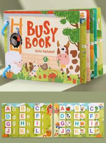 Early Education Busy Book Quiet Busybook Alphabet Number Cognitive Puzzle Repeated Paste Book Educational Toys, Preschool Learning Activity Book - Touch Training Hand-Eye Coordination Toys - Suitable For Children's Cognitive Enlightenment Development Brain Hand Tear Paste Book Early Education Magic Sticker Early Education Book,Montessori Quiet Preschool Learning Toys, Sensory Books Toddler Learning Activity Books, - Multicolor - View 15