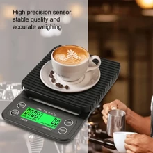 5kg/0.1g Coffee Scale, Food Scale, Digital Kitchen Scale Weight Grams And Ounces, Multifunctional Weighing Kitchen Scale With/Timer & Large LCD For Baking And Cooking, Hand-Brewed Coffee Scale - 黑色 - 查看 3