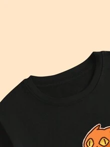 Cute Kitten T-Shirt I Wanted Something Women's Babylook Printed Comfort Women's Fashion - 黑色 - 查看 5