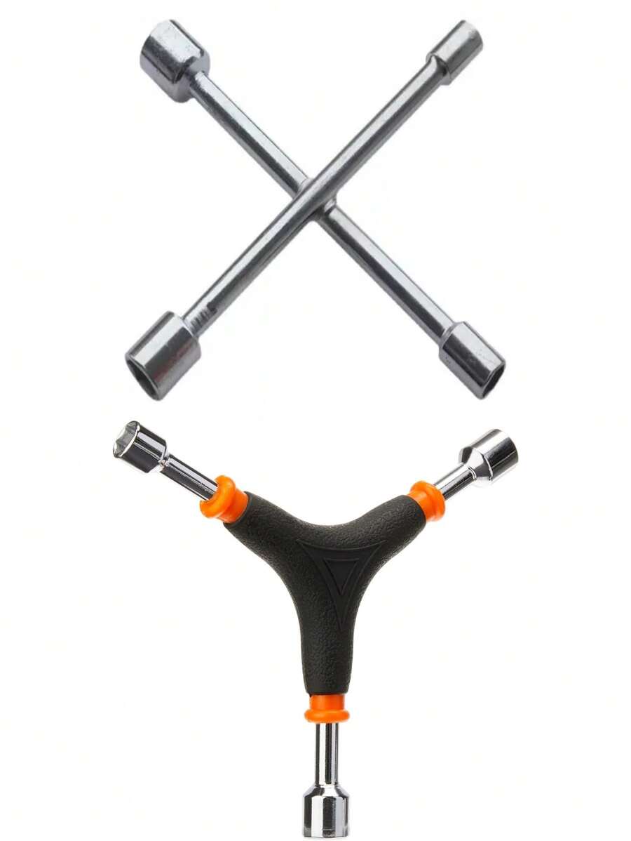 Mini Cross Wrench Kit With 4 Openings Or Mini Y Wrench With 3 Rubberized Ends - Đen và trắng - Xem 1