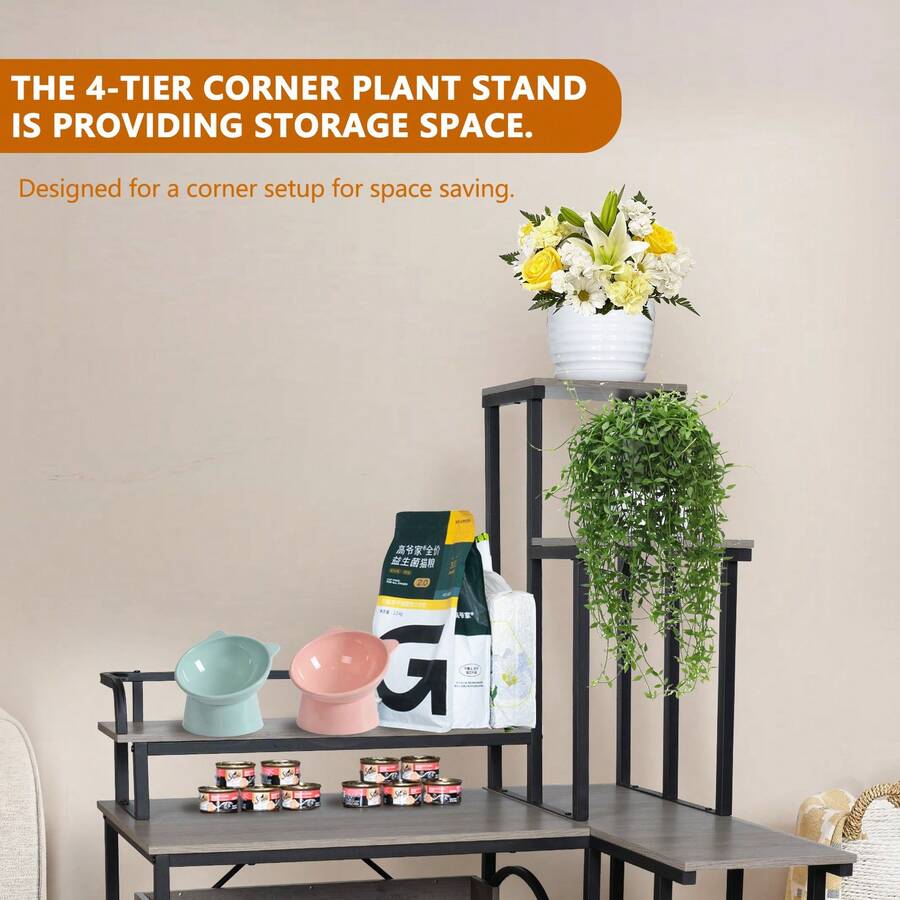 Modern Cat Litter Box Enclosure With Flower Stand Hidden Litter Box