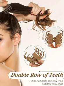 4/8pcs Brown All-Match 4cm Small Hair Clips, Versatile Simple Hair Claws For Daily Use, School Stuff, Hair Accessories - Multicolor - View 3