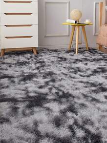 1 Piece Fluffy Plush Bedroom Living Room Area Rug Super Soft Fuzzy Tie-Dyed Plush Floor Mat Lightweight Long-Pile Carpet Modern Home Decor