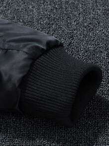 男士长袖时尚加厚美式复古锐舞夹克，秋冬款 - 黑色 - 查看 5