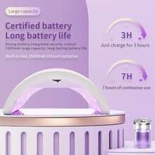 48W UV LED 指甲烘干机，带金属底座，可充电，适用于沙龙美甲 - 白色 - 查看 8