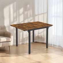 VASAGLE Table de Salle à Manger Pliable, Table de Cuisine Extensible, Bureau, pour 2 à 4 Personnes, rectangulaire, avec abattants, pour Petits espaces, Marron Rustique et Noir - Tabac - Voir 1