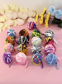 Juguete para mascotas para gatos, colorida bola de hilo tejida a mano con cascabel, solo para uso de mascotas