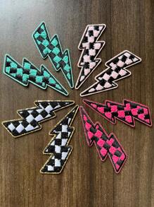 Colorful Lightning Embroidered Iron On Patch For Diy Clothes, Pants, Hats, Bags, Shoes, Decoration Applique Sewing Shining Gold Border Patch - Multicolor - View 1