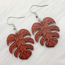 1 Cặp Hoa tai hình lá, Trang sức Acrylic phong cách Bohemian, Hoa tai thời trang ngày lễ - Nhiều màu - Xem 10