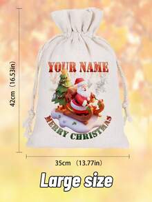 1 件定制亚麻圣诞礼品袋，带抽绳 - 可重复使用的亚麻零食和糖果袋，适合节日派对、生日等，轻巧折叠，适合节日送礼、圣诞节、生日、周年纪念派对礼物 - 彩色 - 查看 9
