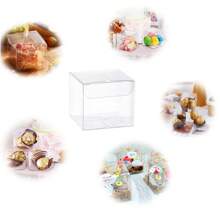 20/50个5厘米方形透明PVC塑料盒，透明塑料礼品盒，适合派对、圣诞节、感恩节等场合 - 彩色 - 查看 9