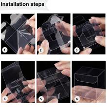 20/50个5厘米方形透明PVC塑料盒，透明塑料礼品盒，适合派对、圣诞节、感恩节等场合 - 彩色 - 查看 4