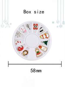 6 ô 30 chiếc 12 ô Hộp tròn 12 kiểu trang trí nghệ thuật làm móng 3D, phong cách Châu Âu & Mỹ sang trọng, khảm đồng Zirconia, đồ trang sức làm móng tự làm, đá quý làm móng, vật dụng làm móng nghệ thuật - Nhiều màu - Xem 2