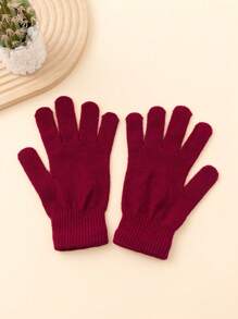 1 Pair Unisex Y2K Style Plain Knitted Gloves, Fashionable And Versatile For Street, Party, Outdoor Use In Autumn/Winter, Keep Warm,Travel,Festival - Gloves - View 18