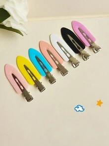 10 CÁI Kẹp Tóc Màu Kẹo Trơn Liền Mạch Có Kẹp Bên Cạnh Sáng Bóng, Phù Hợp Với Nhiều Kiểu Tóc, Tinh Tế Và Đẹp Mắt - Nhiều màu - Xem 5