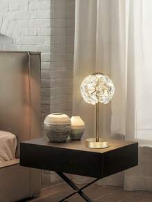 Tiworld 1 Pc K9 Crystal Lamp Shade, Decorative Table Lamp, Mainly In Gold Tone, 3-Color Adjustable Lighting (Light Source Included), Suitable For Home Bedroom, Living Room, Dining Room, Study Room And More