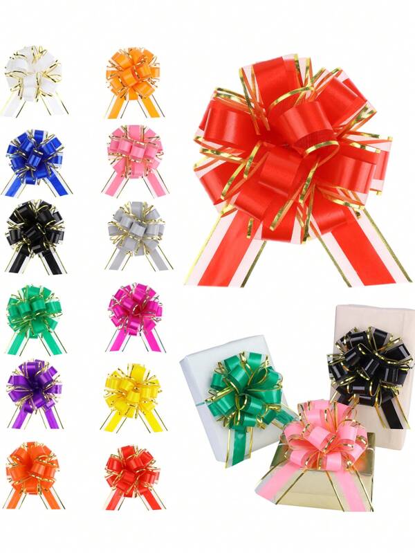 6 Peças/12 Peças Laços de Fita de Embrulho de Presente, Laços de Fita Grande de 6 Polegadas para Cestas de Presente, Garrafas de Vinho e Decoração de Festa de Casamento e Aniversário