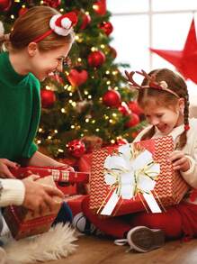 6 piezas/12 piezas Cintas y lazos decorativos para envolver regalos, lazos grandes de 6 pulgadas para canastas de regalo, botellas de vino y decoración de fiestas de boda y cumpleaños - Multicolor - Ver 6