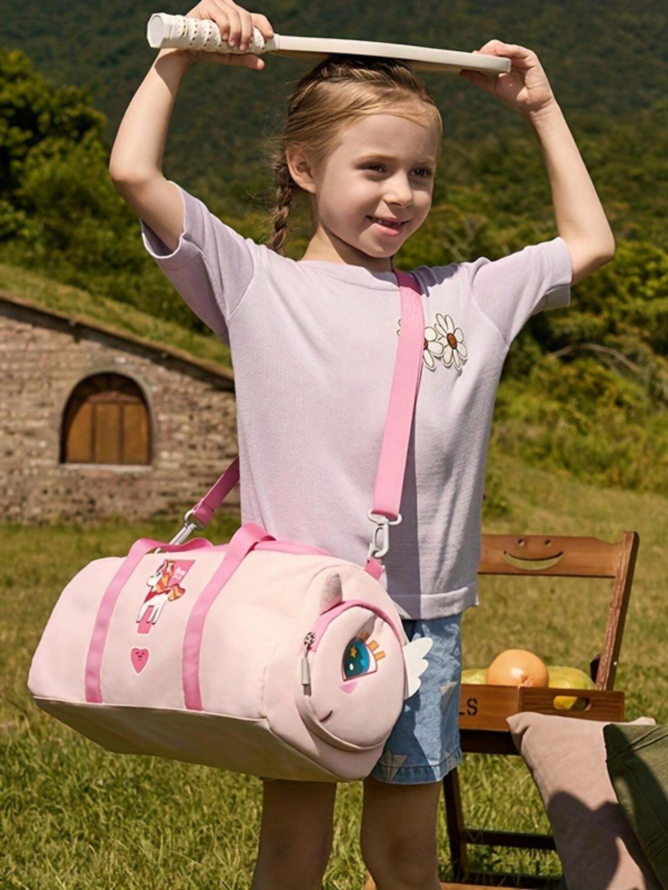 1pc Cute Cartoon Unicorn Design Travel Bag, Lightweight Waterproof