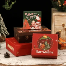 1件装新款圣诞礼盒天地盖大号围巾杯礼品盒圣诞平安夜苹果包装盒 - 彩色 - 查看 5